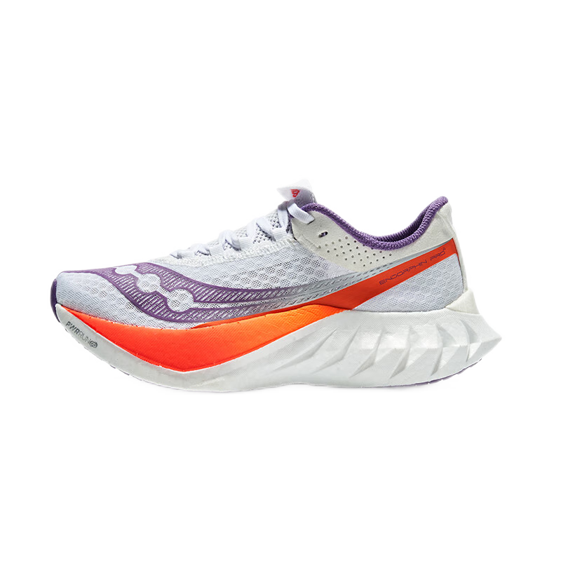 saucony 索康尼 啡鹏4碳板竞速跑鞋女马拉松缓震回弹跑步鞋运动鞋白紫37.5