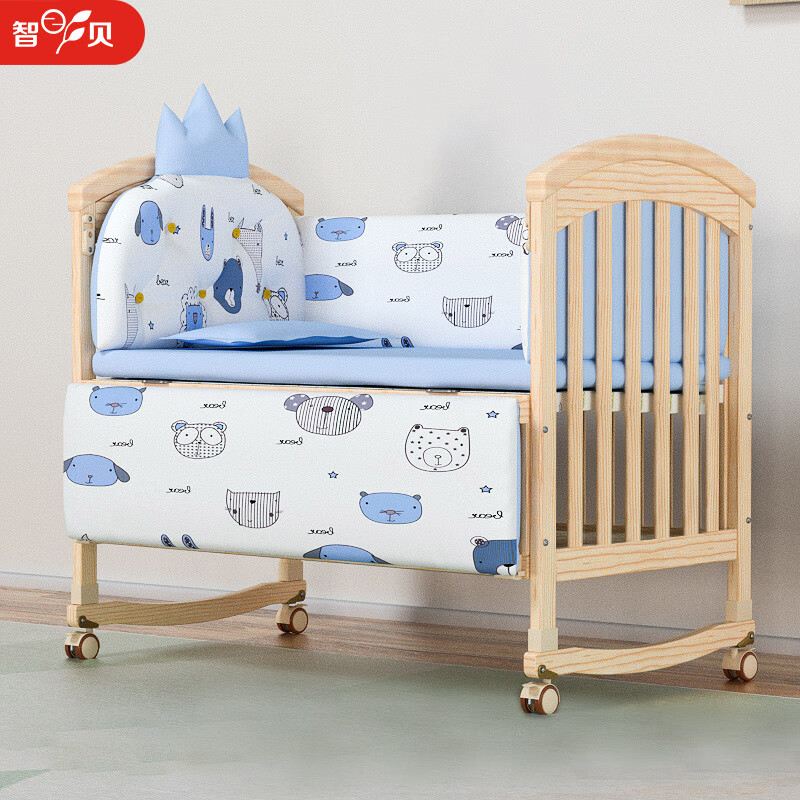 智贝婴儿床床围 宝宝床围栏软包 床边挡布防撞棉床品五件套 动物派对属于什么档次？