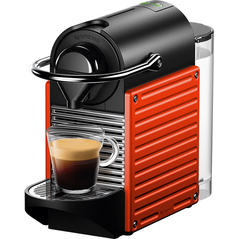 Nespresso 雀巢胶囊咖啡机 Pixie 意式全自动 瑞士进口 小型 家用 办公室 咖啡机胶囊机 C61 金属红