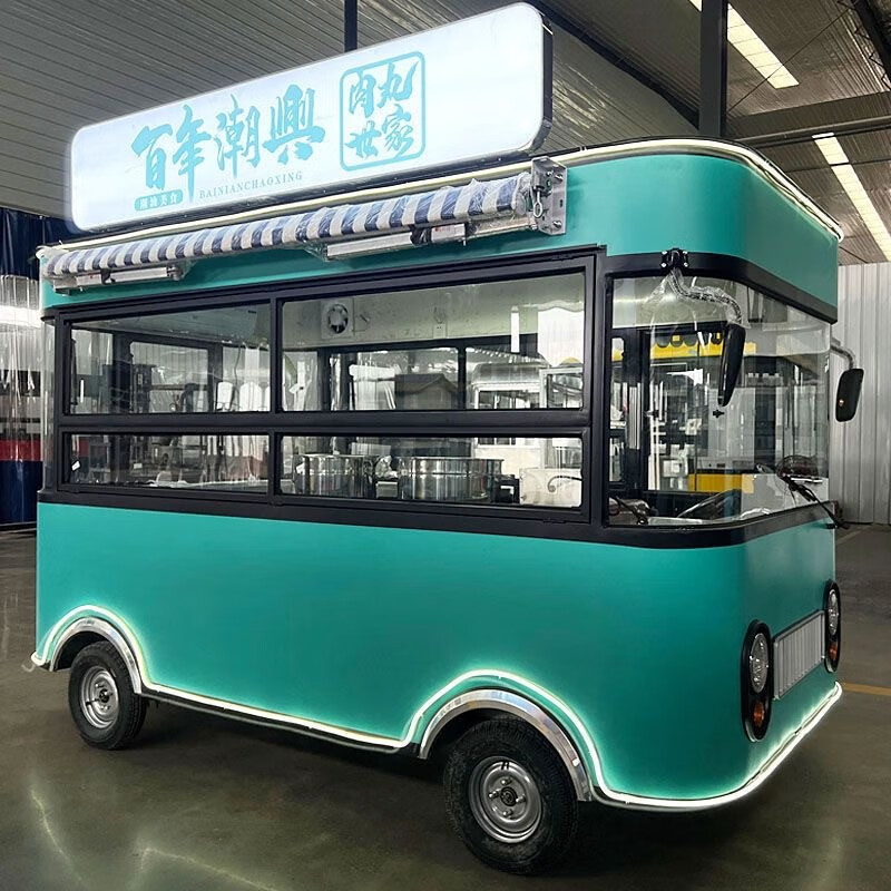 移动小吃车四轮卤菜熟食早餐车烧烤夜市多功能摆摊地摊炸串烧烤车怎么看?