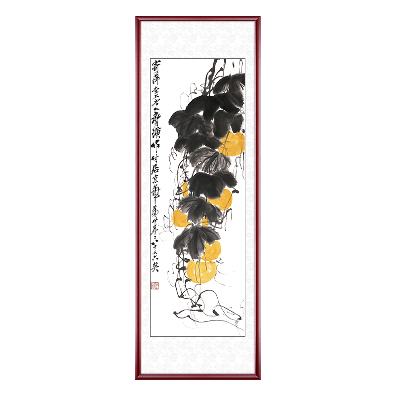 晨熙  新中式玄关装饰画竖版过道壁画福禄国画葫芦挂画客厅墙画