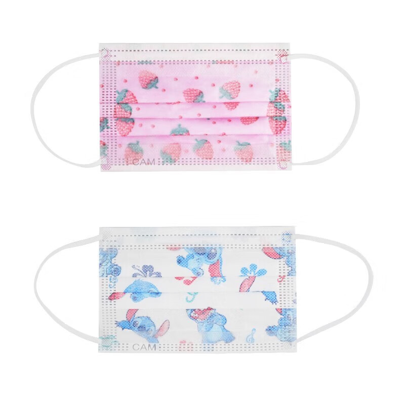 康科健儿童一次性口罩挂耳式3-6岁三层防护透气袋装防晒过敏花粉尘鼻炎 共100只 （10 只 / 袋*10袋）非独立包装