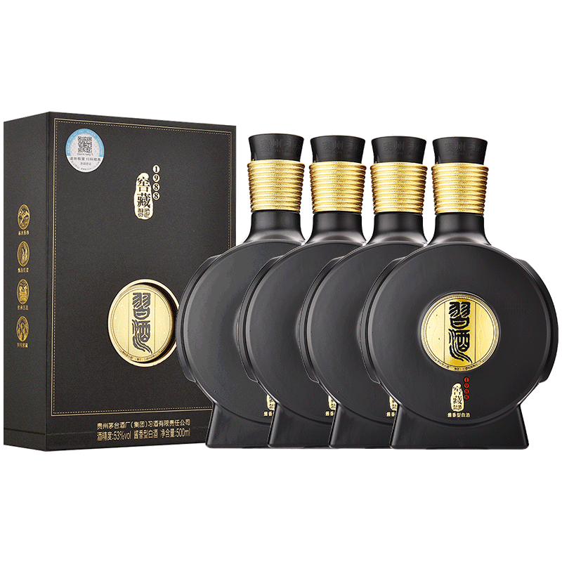 习酒 窖藏1988 雅致版 酱香型白酒 53度500ml*4瓶 整箱装 贵州白酒