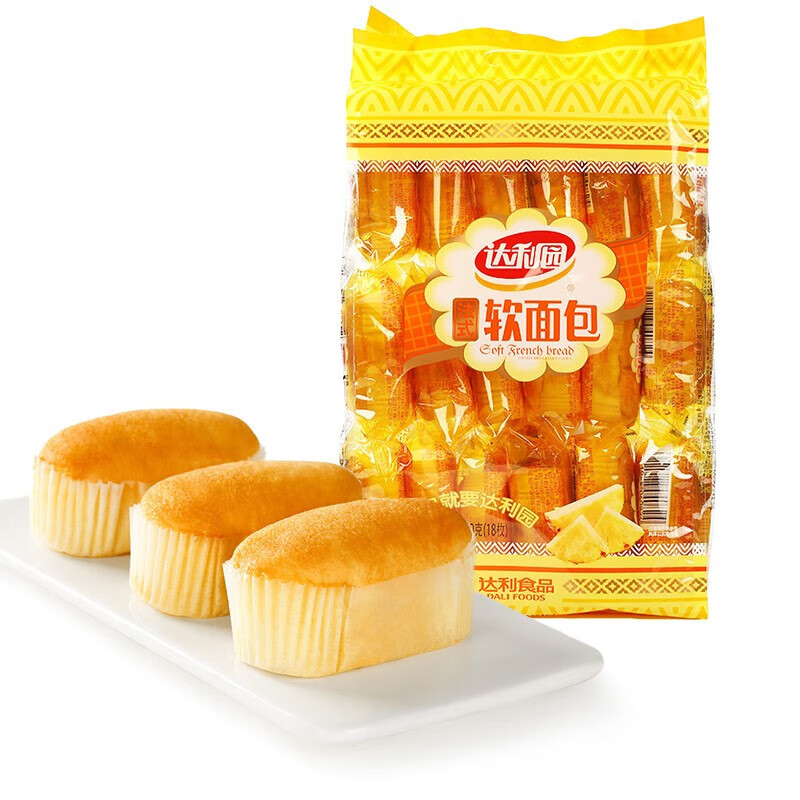 达利园软面包菠萝味360g  营养早餐口袋面包网红休闲零食小吃 360g