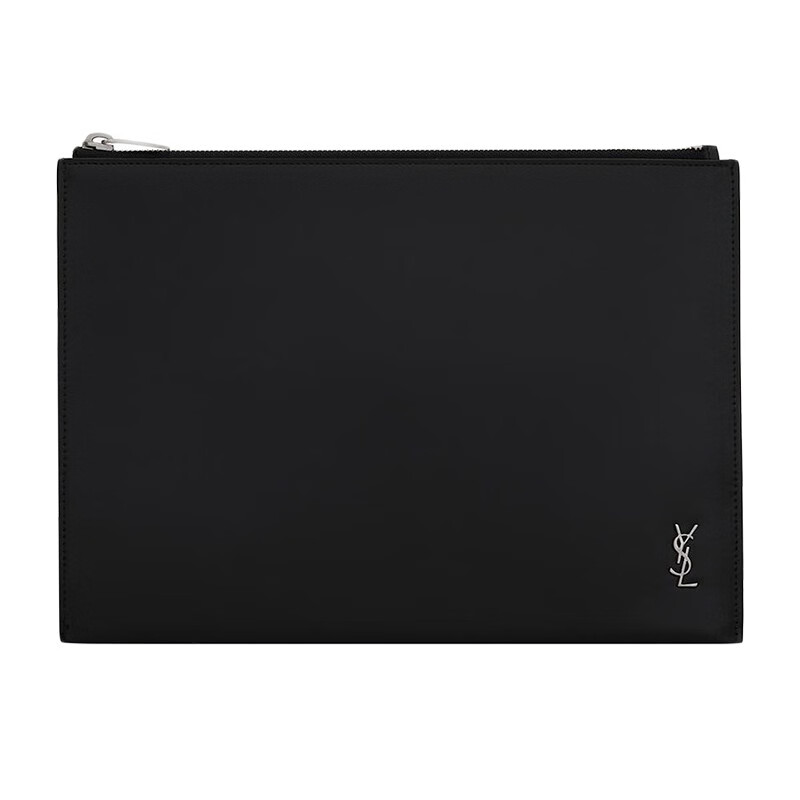 saint laurent 圣罗兰男包 男士牛皮ysl金属徽标带卡位手拿包 607779