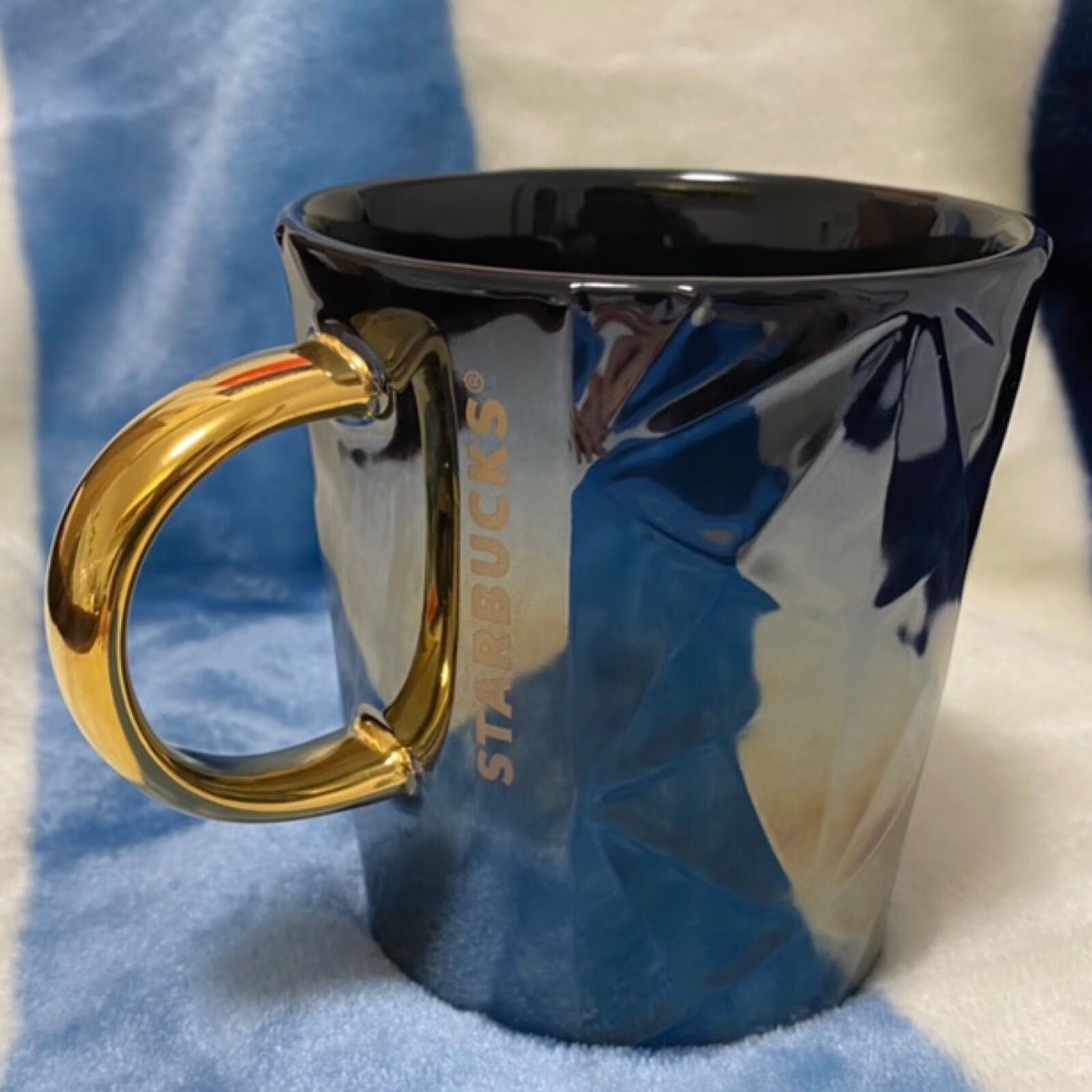 星巴克限量杯子经典黑金款马克杯陶瓷咖啡杯喝水杯情侣对杯勺盖水杯