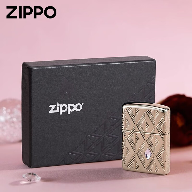 zippo之宝煤油防风 盔甲火机 创意梦幻系列水晶镶嵌 官方原装礼品礼物