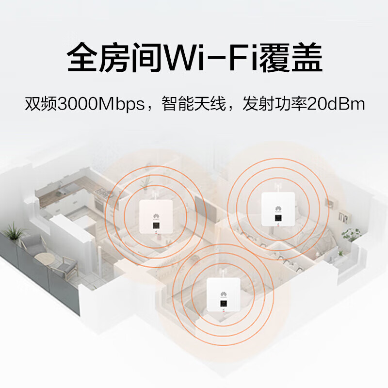 华为(HUAWEI)坤灵AP162E薄款智能企业全屋WiFi6套装 AX3000M无线覆盖AP面板千兆5G双频POE供电ac+ap组网 10口POE交换机+4面板AP 备注颜色 86入墙式分布式宽带路由器