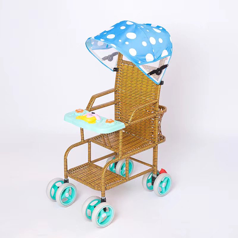 天智星儿童小推车溜娃0一3岁宝宝夏季仿藤椅推车轻便竹编小孩儿童竹子