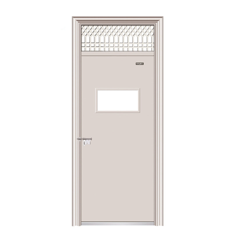 蓝灰学校门宿舍门教室门单门带气窗通风门工程地下室储藏间入户门沾运