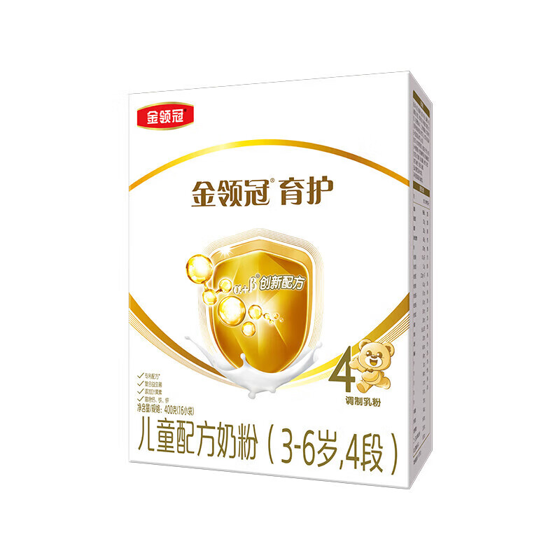 伊利伊利奶粉金领冠育护4段400克儿童配方牛奶粉四段400g 盒装 金领冠400克4段*1盒