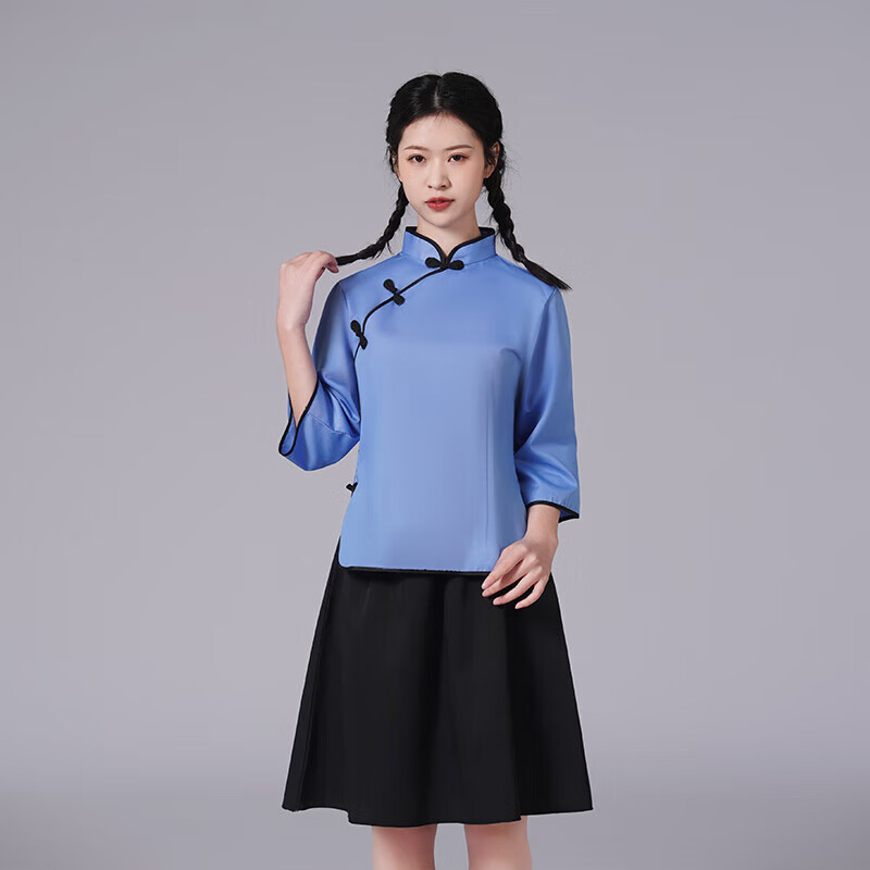 璇醇民国学生装五四青年装女服装毕业班服套装演出服装合唱服 [棉]