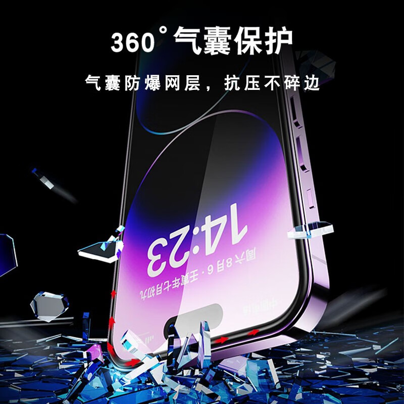 幸式【无尘仓】苹果13pro气囊钢化膜iphone13promax手机膜全屏高清抗指纹防刮防窥听筒防尘网 13Promax【高清气囊膜丨无尘仓秒贴】单片装
