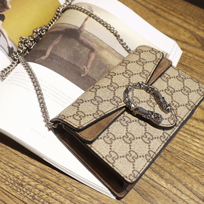 酷奇袋鼠酒神包mini 迷你链条小方包 复古虎头斜挎小包 女包 迷你