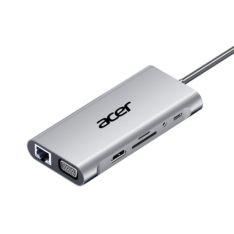 acer宏碁扩展坞11合1 USB-C转HDMI转换器适用ipadpro苹果macbook 4K投屏VGA音频网口分线器拓展坞