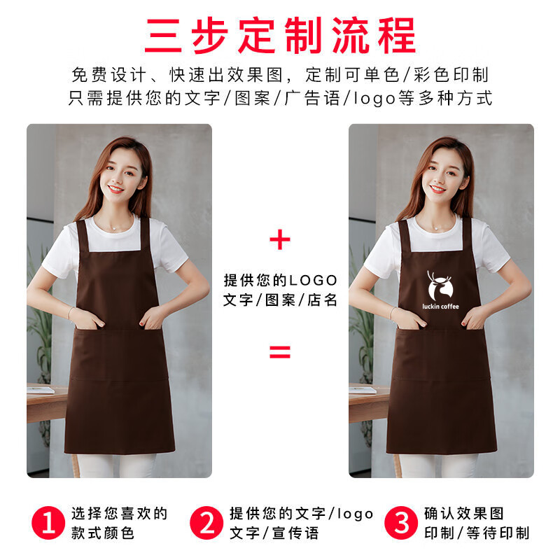 棉围裙全棉夏季家用厨房工作服女餐饮专用男士防水防油围腰 灰色(交叉背带围裙) 1条