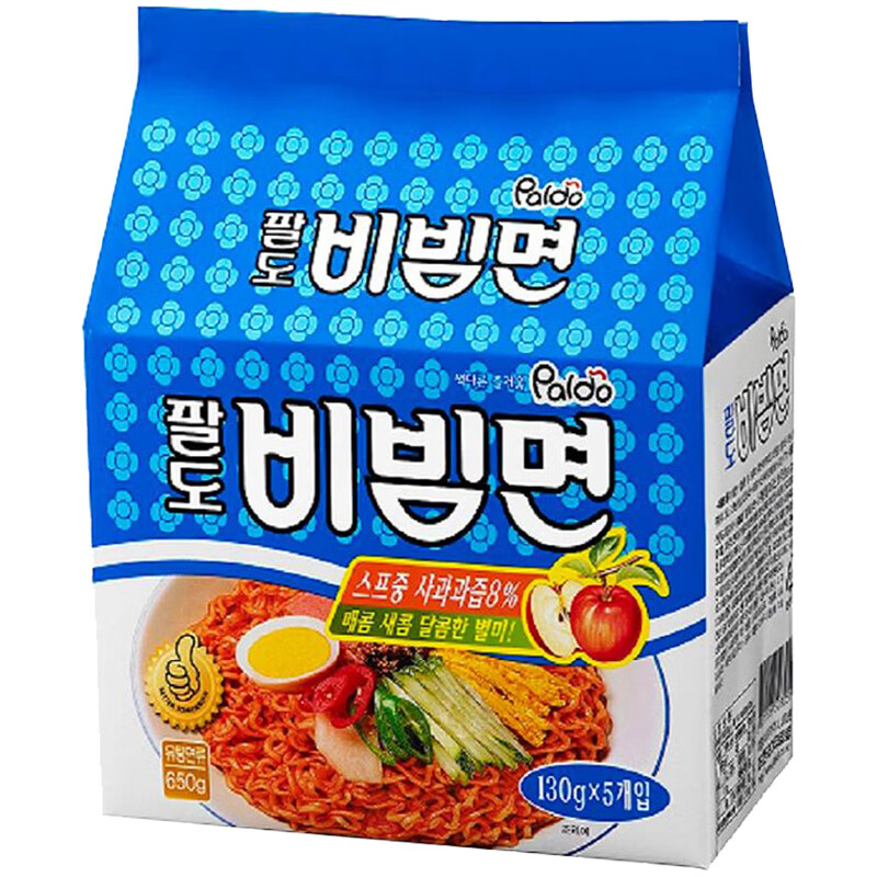 东八道苹果醋凉拌面130g*5袋速食泡面冷面 八道苹果凉拌面5袋微辣酸甜