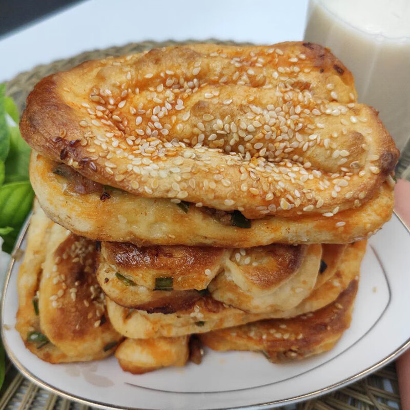 橙伯乐湖北仙桃土特产鲜肉锅盔现做猪油锅块特色小吃早餐碳火烧饼