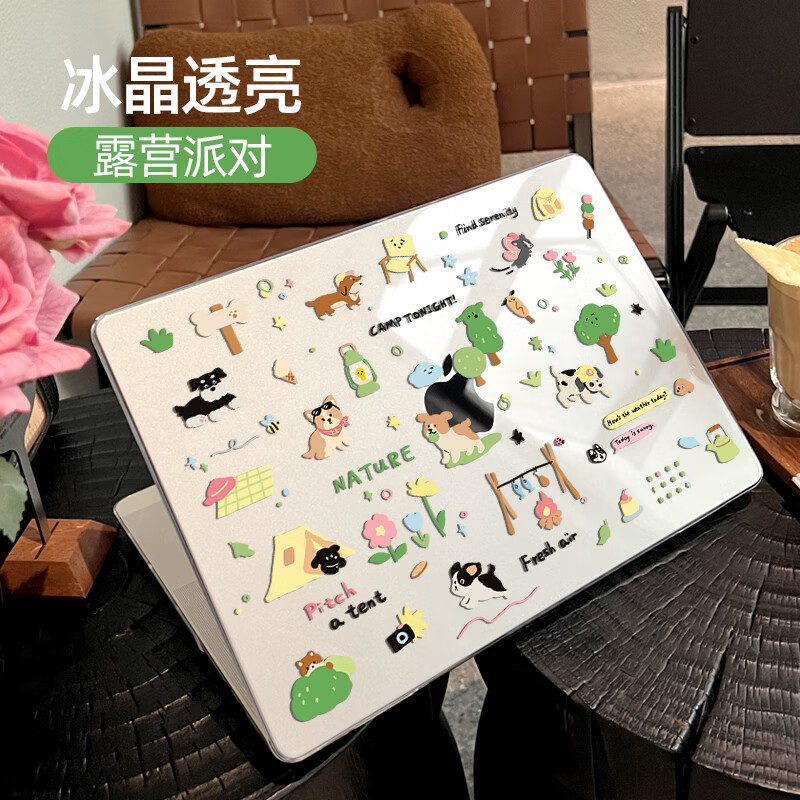 MOROCK【2025新品】适用苹果macbookair13保护壳13英寸pro笔记本14外壳mac电脑轻薄m3配件13.6透明套m2 露营派对 Pro(14寸)A2779/A2442