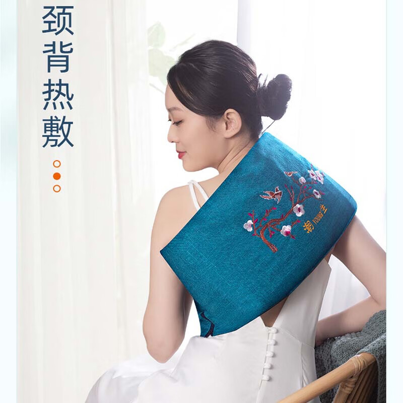海盐热敷包粗盐袋电加热暖颈椎护膝护腰理疗带艾灸暖宫宝 绿色海盐热敷袋