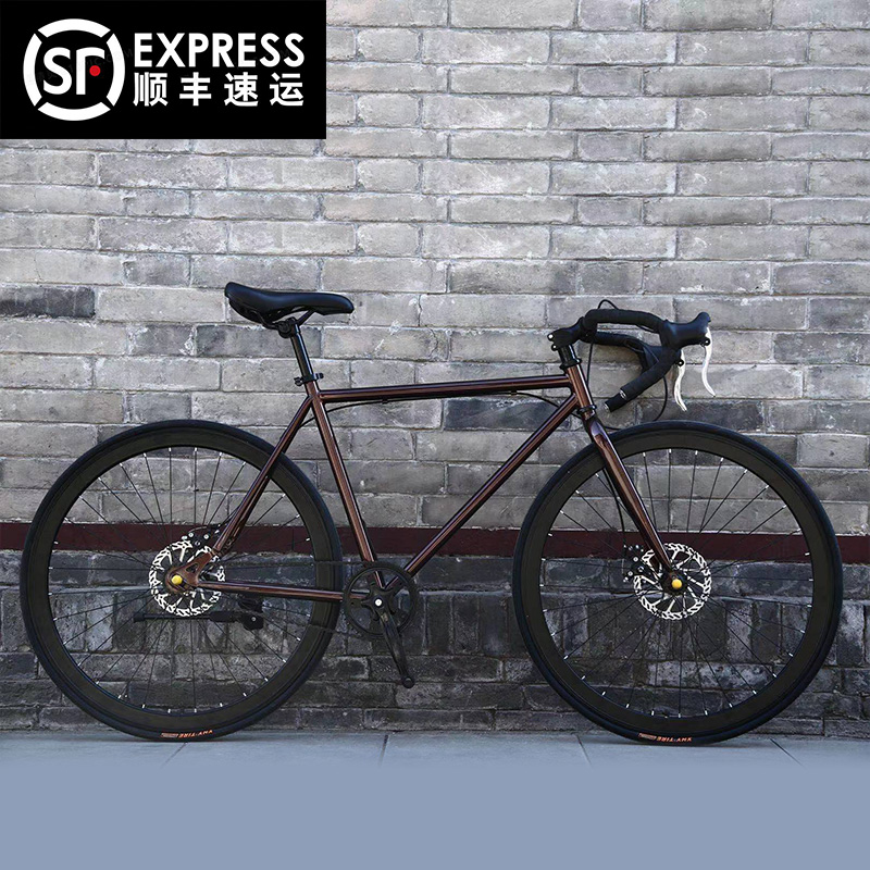荏苒光阴 美国闪电高端 肌肉公碳纤维公路车弯把死飞自行车男女公 24
