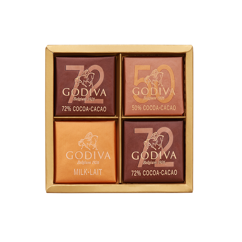 拍3件 GODIVA歌帝梵 巧克力礼盒4片装 比利时进口休闲分享 网红零食 108.53元（合36.18元/件)