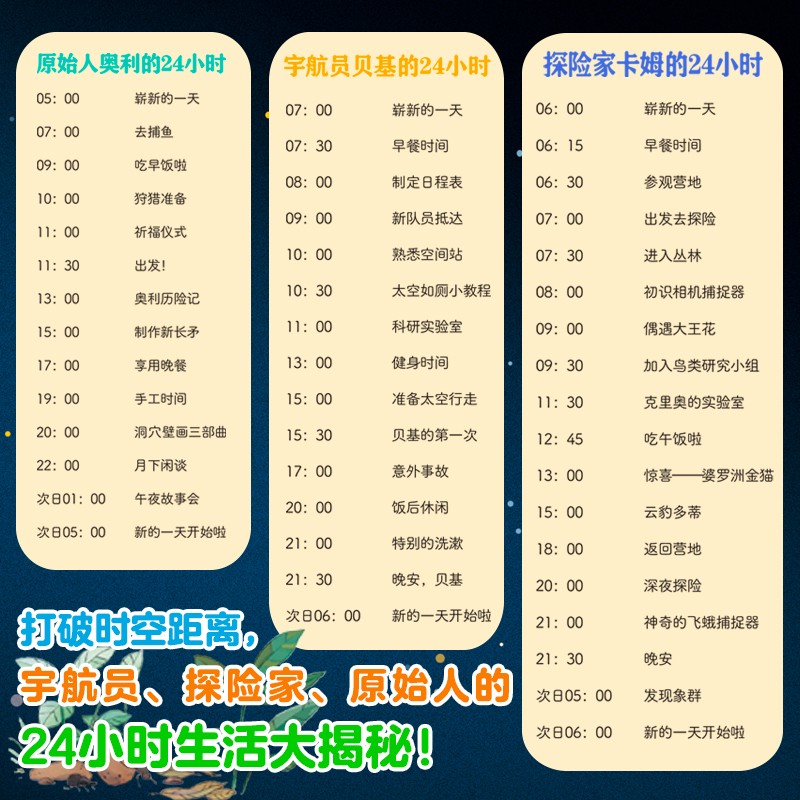 24小时漫画：宇航员的24小时 原始人的24小时 探险家的24小时 （套装共3册）/尤斯伯恩详情图