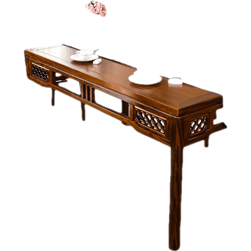 乌金木餐台家用小户型现代简约全实木长方形餐桌椅组合家用家具 1.5M单个餐桌