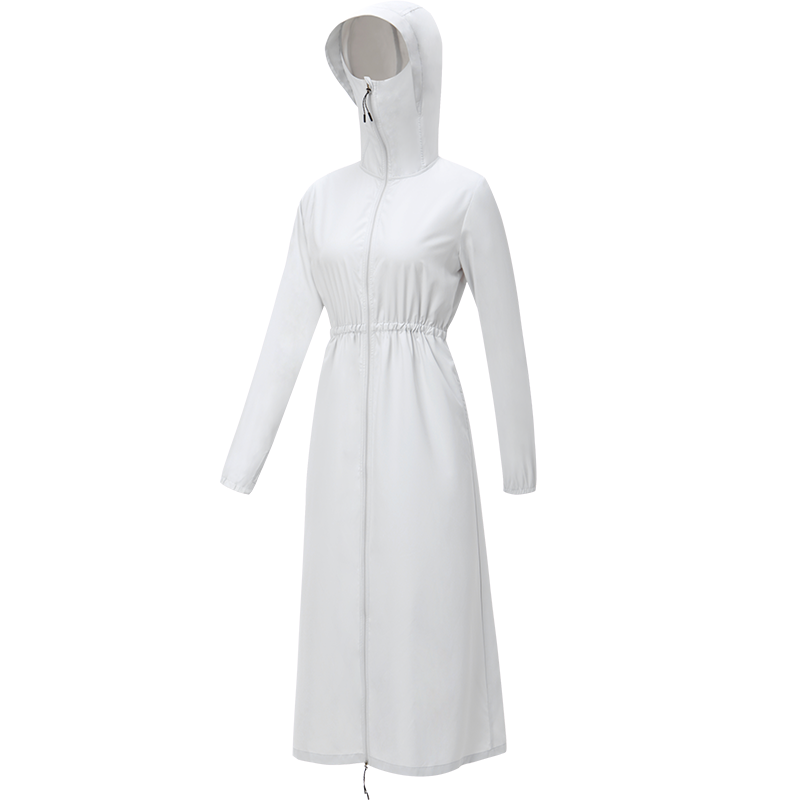UV100長款防曬衣女春夏騎行防紫外線運動輕薄透氣防曬服20074極簡灰XL