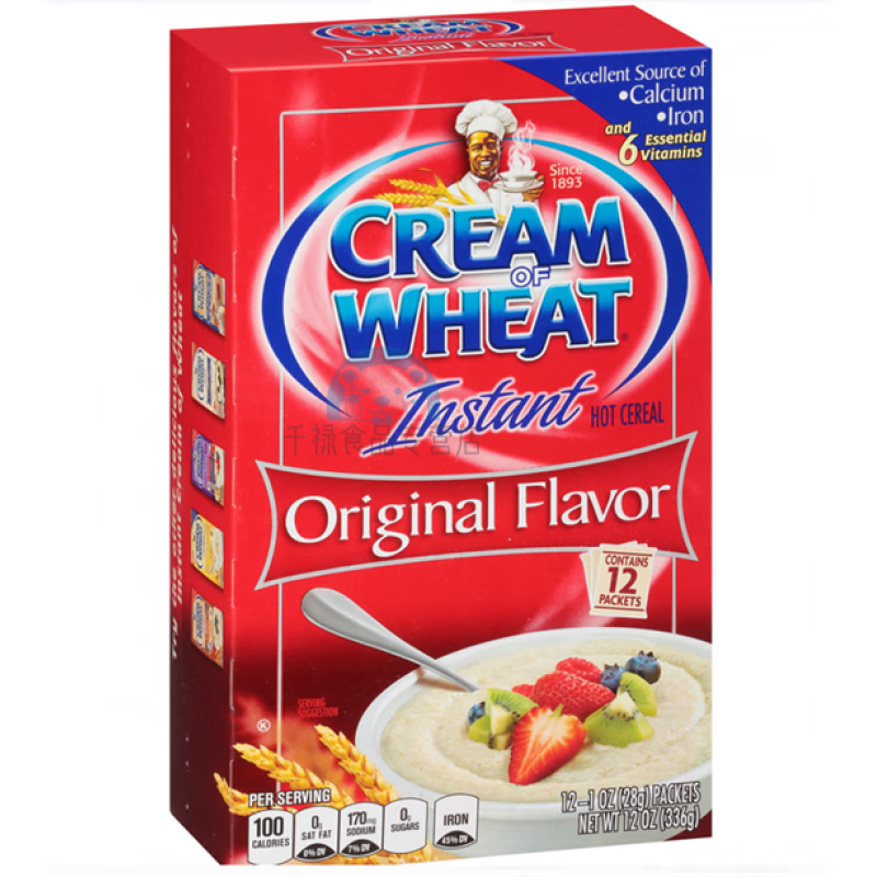 有仁堂美国直邮 cream of wheat枫糖肉桂原味混合装 含铁钙速溶麦片