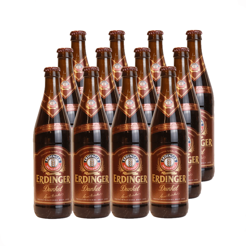艾丁格德国原装原瓶进口艾丁格小麦啤酒精酿啤酒 艾丁格黑啤 500mL 12瓶