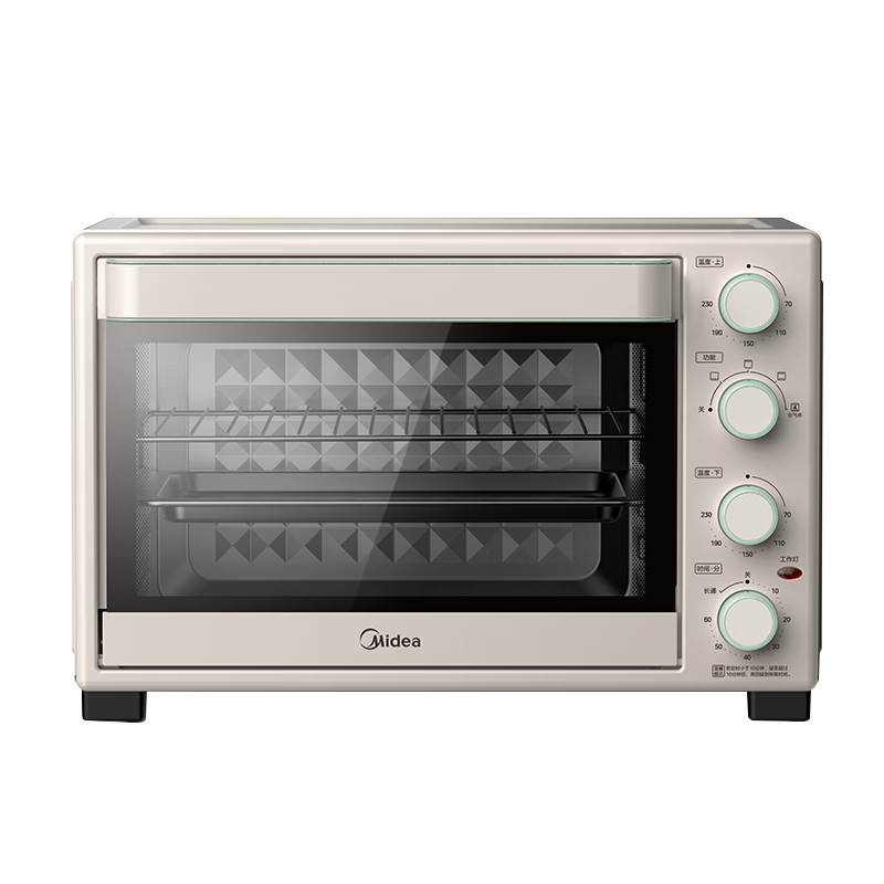 美的（Midea）35L家用多功能空氣炸鍋電烤箱一體機 熱風(fēng)空氣炸/獨立控溫/均勻烘烤PT3515