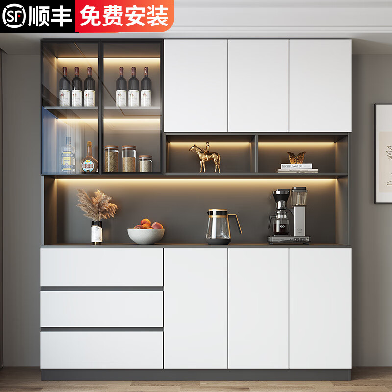 边柜高柜一体靠墙现代简约轻奢客厅餐厅家用茶水酒定制 款式40*40*220