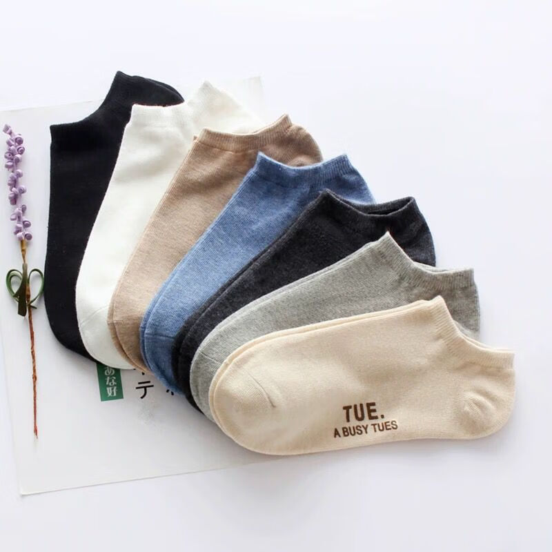 男女士短袜船袜秋冬吸汗棉袜四季运动短筒 (男)【一个星期-mon-sun】