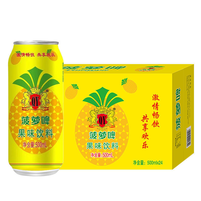 青邑(qingyi)菠萝啤500*24罐果啤碳酸饮料零酒精果味汽水菠萝啤【破损