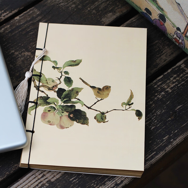 中国风花鸟画线装本复古典风流苏本牛皮纸a5空白页记事本少女心学生