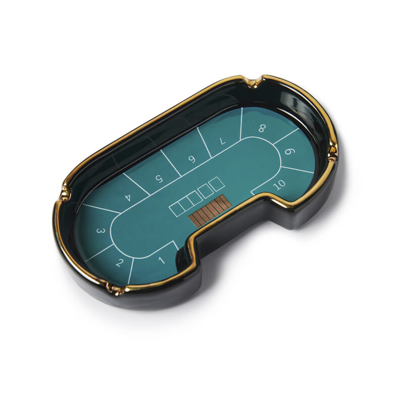 祥玉红创意个性德州扑克桌陶瓷家用潮流娱乐办公 德州扑克烟灰缸