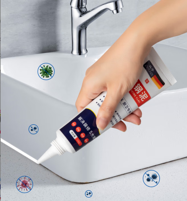 aseblarm玻璃胶厨房水槽密封胶灶台缝隙防水防霉胶厨卫马桶坐便器底部