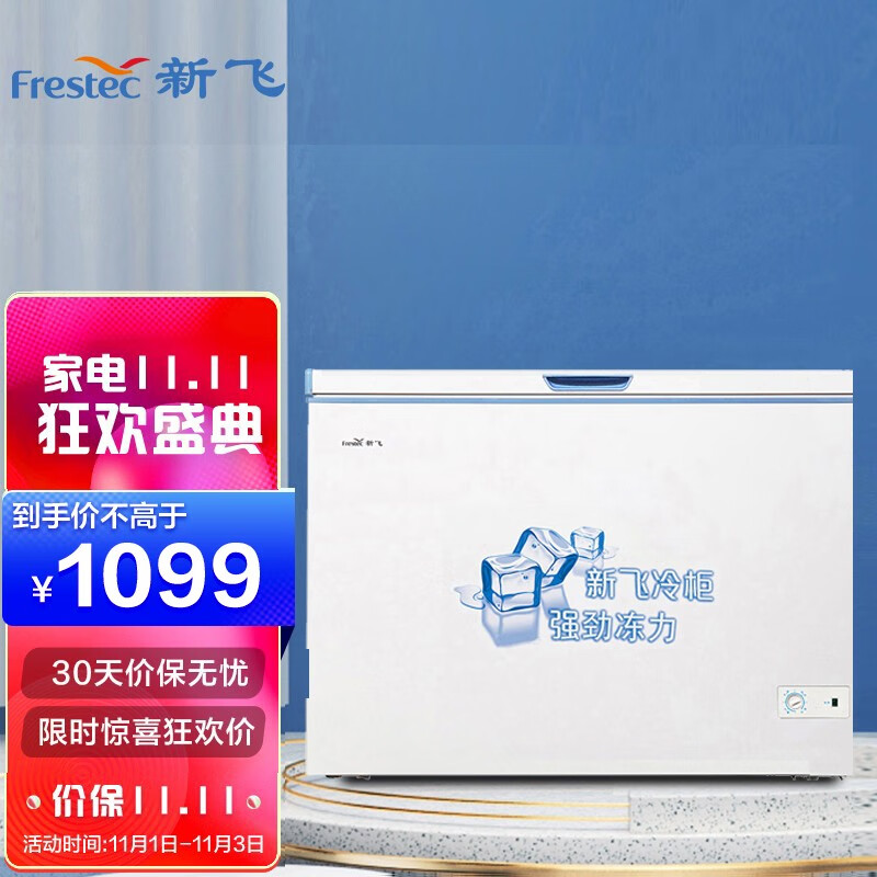 新飞（Frestec） 300升 商用单温冰柜 顶开门 单箱变温冰箱 冷藏冷冻冷柜 BC/BD-300KHAT
