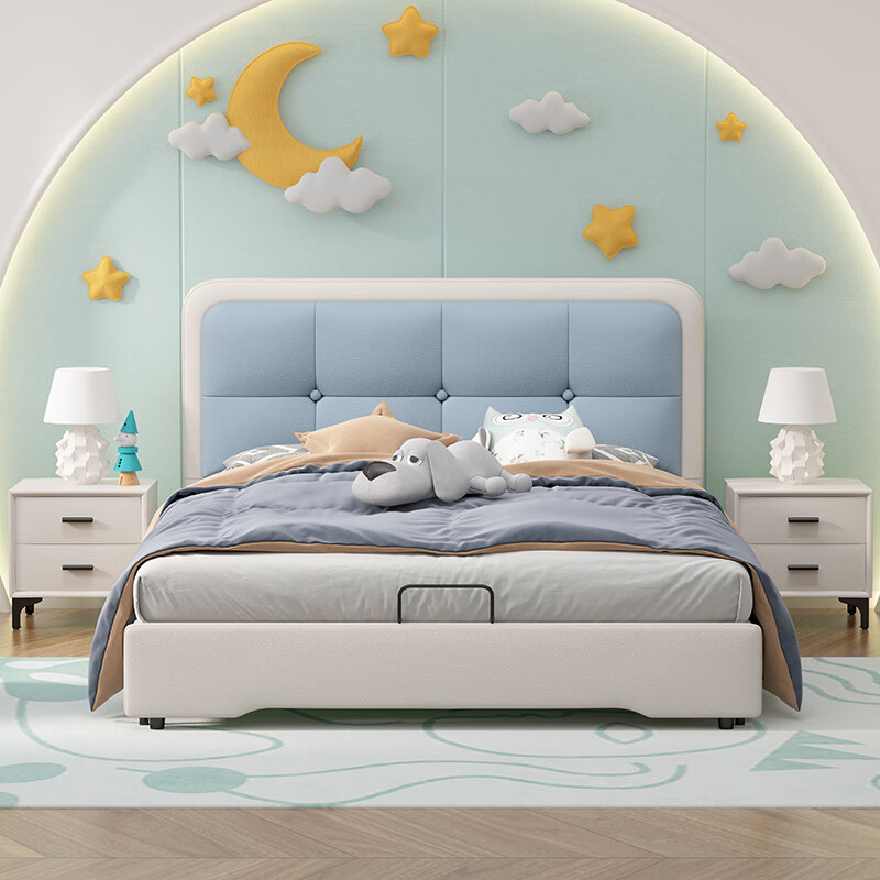 5m双人软靠1.8米实木床 150*200框架结构 皮床(颜色样式联系客服)