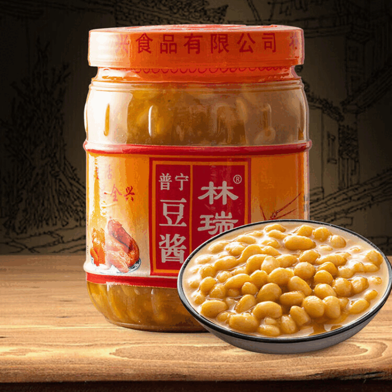 林瑞興正宗普寧豆醬 蒸炒點(diǎn)蘸黃豆醬拌飯佐餐調(diào)味醬 黃豆醬800克*2瓶