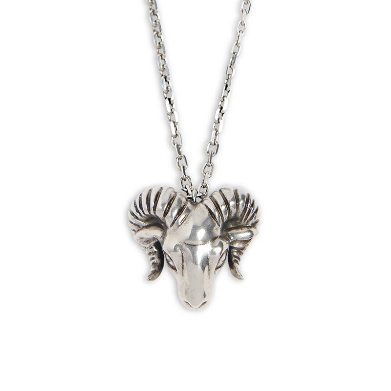 巴黎世家(balenciaga)男女通用星座银头白羊座吊坠项链 644186 tz99i