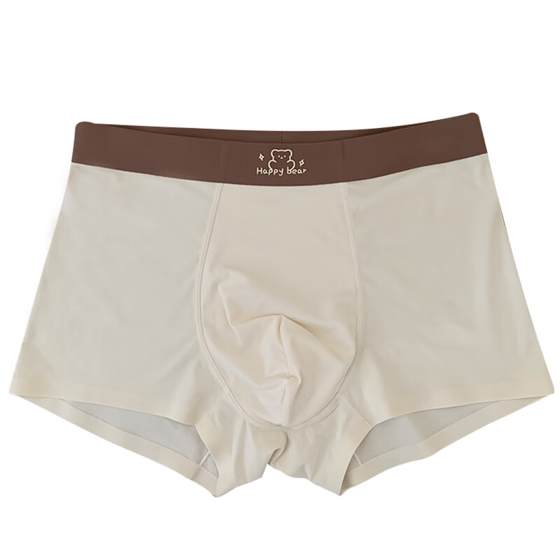 羅亨士情侣内裤一男一女生夫妻底裤衩莫代尔小熊可爱个性感无痕内衣套装 奶咖小熊 女M/男XXL