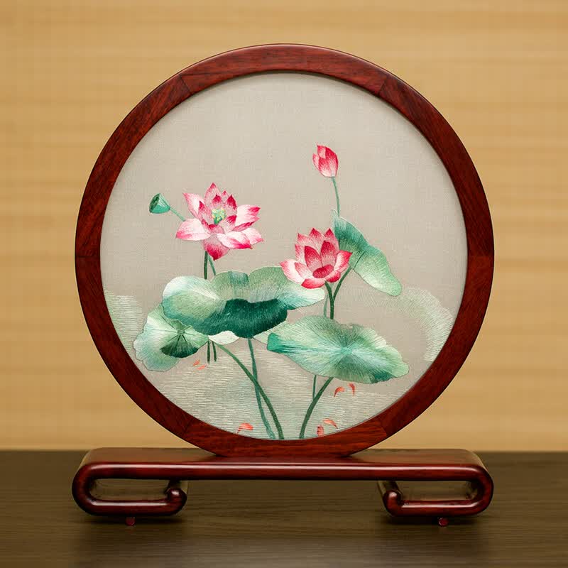 沃之沃(vozvo)苏州双面绣刺绣摆件中国风台屏礼品送老外手工艺苏绣