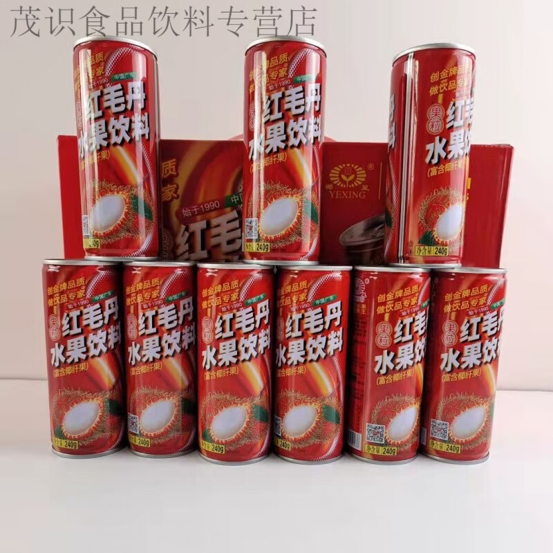 tlxt椰星红毛丹果味饮料240*12/24瓶易拉罐水果椰果饮品 240ml红毛丹