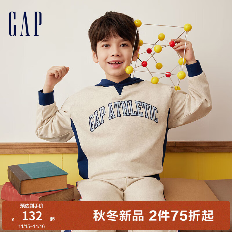Gap��ͯ2024�����¿�logo����ײɫƴ����ñ������ͷ����890370 ��ɫ 160cm (XL)���޳���