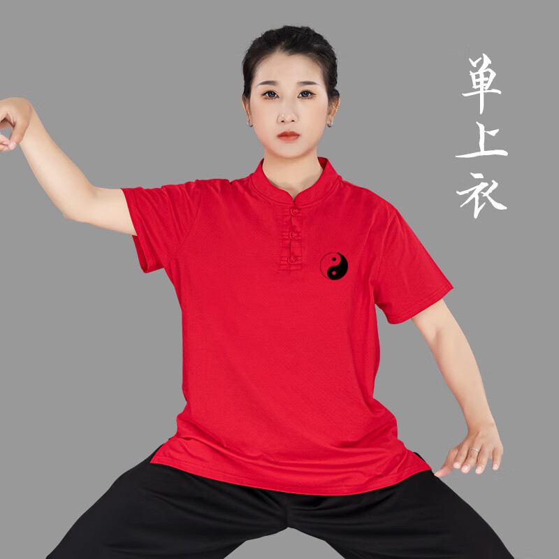 debroglie夏季短袖太极服女款2024新款t恤上衣太极拳练功服薄男单件