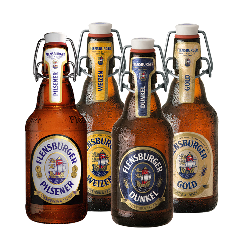 弗林博格（Flensburger）德国产FlensBurger/弗林博格 精酿啤酒 推盖拉环推盖啤酒 小麦 330mL 12瓶 24年9月到期 330mL 12瓶 光瓶装 小麦