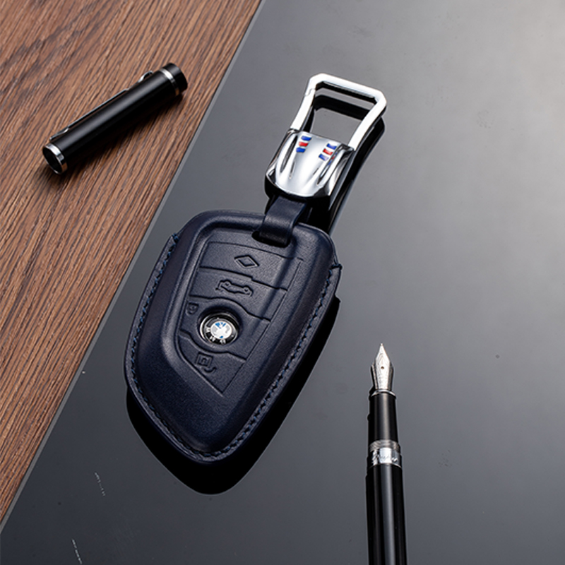 宝马刀锋钥匙套5系7系车x1x2x3x5x6x7液晶壳530li740扣包男女 a款4键