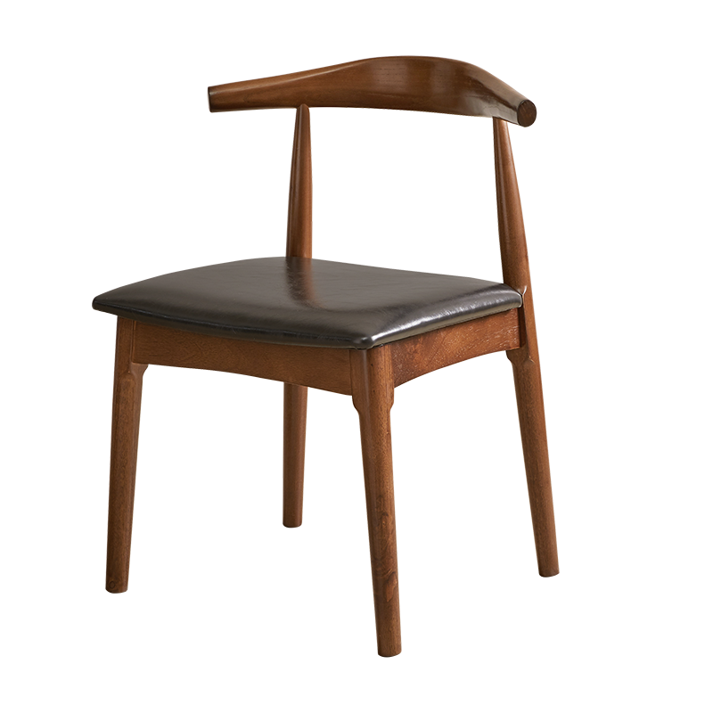 查询艺柳园实木椅子餐厅餐椅牛角椅餐桌椅吧台椅靠背休闲椅胡桃色+黑色PU面橡胶木历史价格
